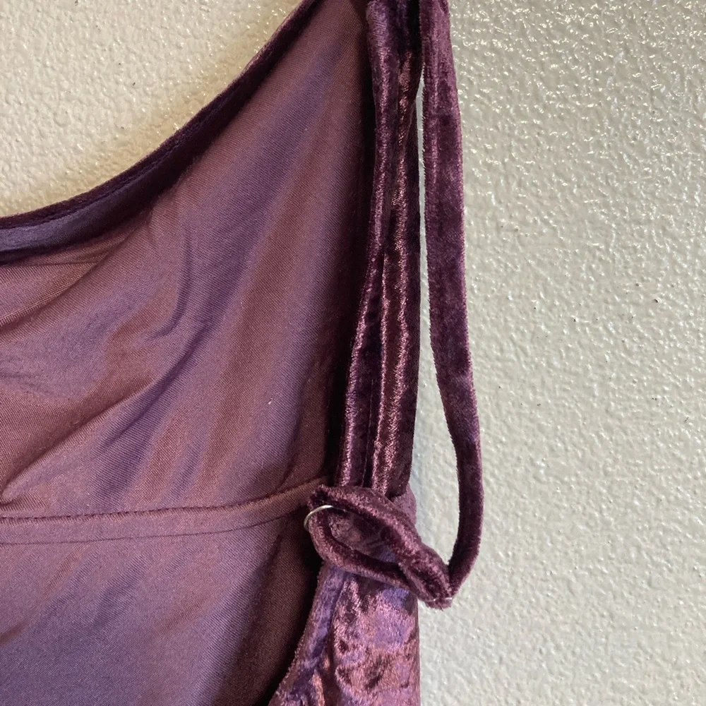 Free People All Night Velvet Tunic in Fig Jam (Size S)